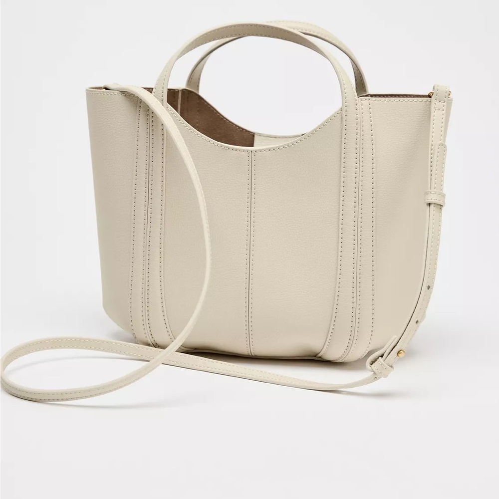 Zara Top Stitched Mini City Bag NWOT